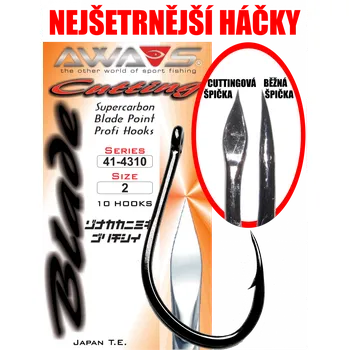 Rybářský háček Háčky AWA-S Cutting Blade 4310 Black Nickel 4