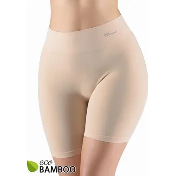 Kalhotky GINA dámské boxerky prodloužené, kratší nohavička, bezešvé, klasické, jednobarevné Eco Bamboo 03019P - šedá bílá - S/M