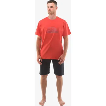 Pánské pyžamo Krátké pánské pyžamo - červená černá - S