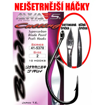 Rybářský háček Háčky AWA-S Cutting Blade 5370 Black Nickel 8