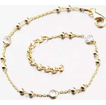 Šperk Dámský náramek stříbro 925 pozlacený se zirkony B2201123-0398-SLX délka 19 cm