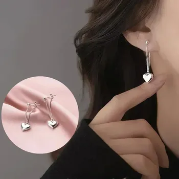 Náušnice Náušnice s řetízkem srdce pro ženy | dámské šperky, elegantní doplněk