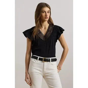 Dámská halenka Halenka Lauren Ralph Lauren dámská, černá barva, hladká, 200963917 99X, vel. XS