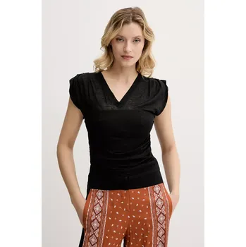 Dámská halenka Lněná halenka Pinko dámská, černá barva, hladká, 104985 A2GF 104985.A2GF 99X, vel. 38