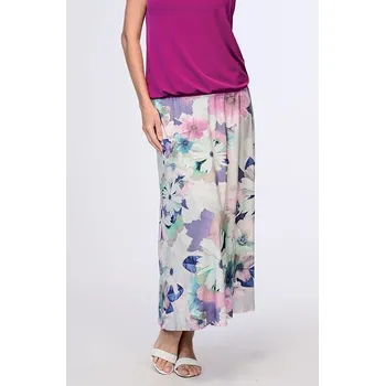 Dámská sukně Dlouhá dámská sukně s lila květy 106 velikost L