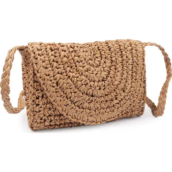 Kabelka Háčkovaná kabelka z rafie - lýka crossbody 16x21 cm, barva 2 přírodní stř.