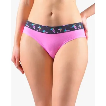 Kalhotky GINA dámské kalhotky francouzské, šité, bokové, s potiskem Disco XVII 14154P - pink fialová - 46/48