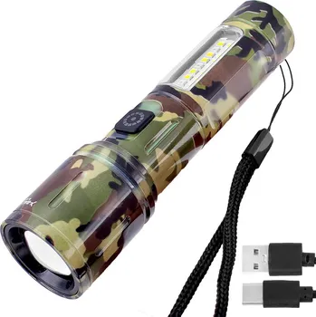 Maskáčová baterka xBalog Outdoor USB (Nabíjecí LED baterka)