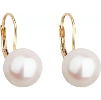 Náušnice Zlaté náušnice s říční perlou, 3.46 g,