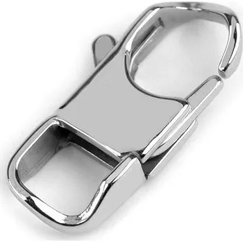 Karabinka z nerezové oceli 12x25 mm, barva platina