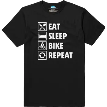 Pánské tričko Pánské tričko Jez Spi Šlapej Opakuj Eat Sleep Bike Repeat (Velikost: XL, Barva: Černá)