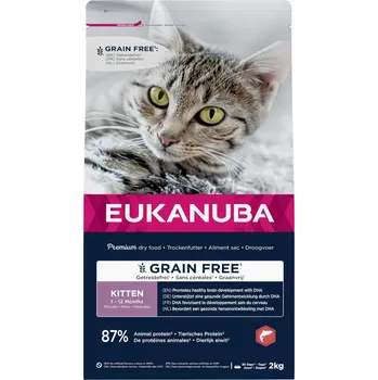 Krmivo pro kočku 2kg Eukanuba Kitten Grain Free bohaté na lososa