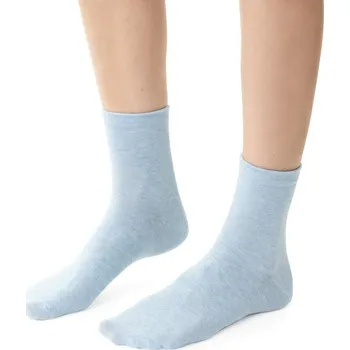 Oblečení a móda Světle modré vysoké dámské ponožky Art. 037 K069, BLUE MELANGE Velikost: 38/40