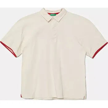 Chlapecké tričko Bavlněné polo tričko United Colors of Benetton 3MI5C301U.G.Seasonal béžová 01X, vel. 122