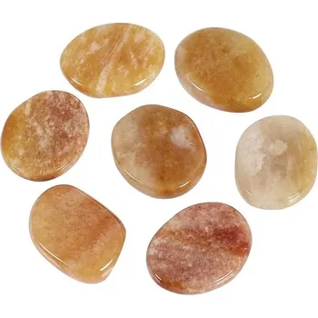 Přírodní čakrové kameny 30x22x7 mm | energetický krystal, duchovní energie 7 ks - žluť