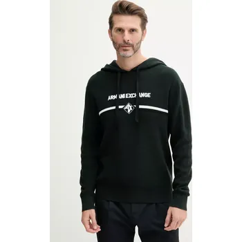 Pánský svetr Bavlněný svetr Armani Exchange pánský, zelená barva, lehký, s golfem, XM000180 AF11960 XM000180.AF11960 79X, vel. S