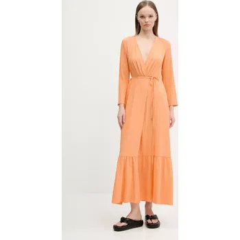 Dámské šaty Šaty HUGO oranžová barva, maxi, 50536419 22X, vel. 36