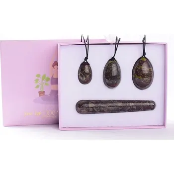 Jadeitové masážní vajíčko pro kegel cvičení | posílení pánevního dna 4 ks - Stříbro