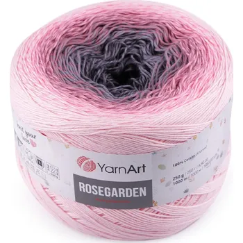 Příze Bavlněná pletací příze Rosegarden 250 g, barva 14 (313) růžová střední šedá