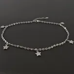 Goldpoint Stříbrný náramek na nohu zirkonové hvězdy Váha: 3.60 g, Délka: 25-28 cm