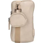 Béžová kožená kabelka na mobil + mini kapsa „DuoCarry" 2v1