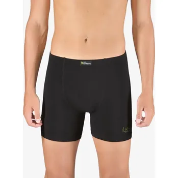 Pánské spodní prádlo GINA pánské boxerky delší nohavička, šité, s potiskem Eco Bamboo 74163P - černá olivová - 54/56