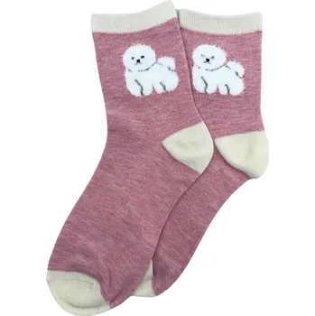Pánské ponožky Růžové ponožky Bišonek Varianta: Světlý okraj