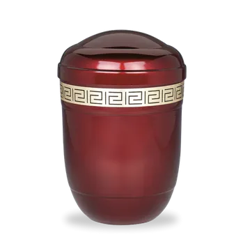 Smuteční dekorace Kovová urna Soluna - Červená/Meandr
