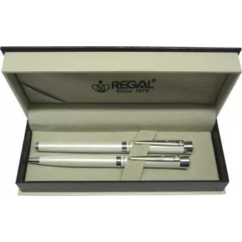 Sada pera s tužkou Kuličkové pero + roller Regal Katherine - bílá