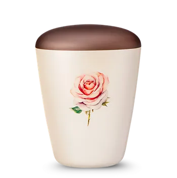 Smuteční dekorace Ekologická urna Exclusive - Krémová/Růže