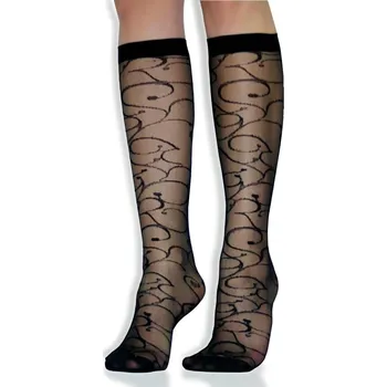 Dámské punčochy Vzorované podkolenky Annes Elipse černé UNI