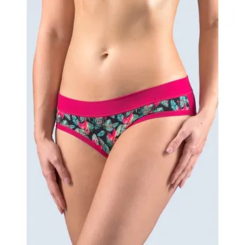 Kalhotky GINA dámské kalhotky francouzské, šité, bokové, s potiskem Disco Bamboo 2 14149P - bordo lahvová - 46/48