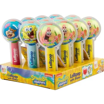 Bonbon Sweet´n Fun | Sponge Bob - lízátko v blistru se samolepkou 12 ks