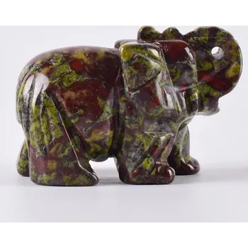 Slon soška z přírodního kamene ručně vyřezávaný | Dekorace, figurka - Kámen dračí krve