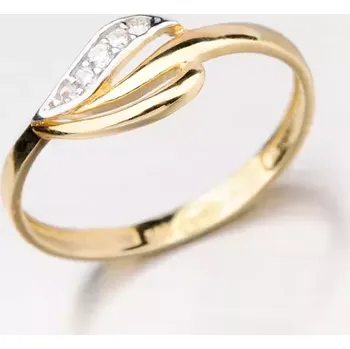 Oblečení a móda Dámský prsten žluté zlato 585 zirkon jednoduchý 41-NR84 velikost 53