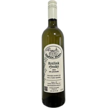 Rýnský ryzlink 2024, moravské zemské víno, Rodinné vinařství Michna Vrbice, polosladké