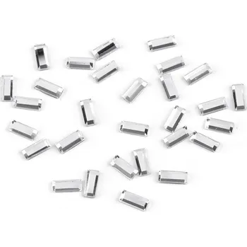 Nažehlovací kamínky hotfix obdélníček rovné broušení 3x7 mm, barva crystal