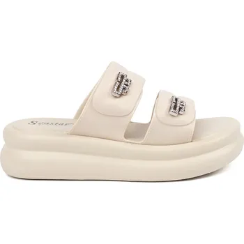 Dámské pantofle Světle béžové dámské nazouváky na platformě BG195P-BE Velikost: 40