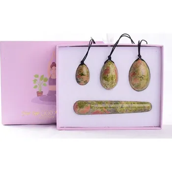 Jadeitové masážní vajíčko pro kegel cvičení | posílení pánevního dna 4 ks - pomerančový