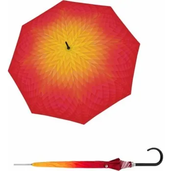 Deštník Doppler Carbonsteel Long AC Fusion red/yellow - dámský holový vystřelovací deštník