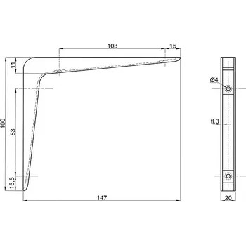 Konzola hliníková černá, nosnost 40kg Barva: Černá, Rozměr: 100x150