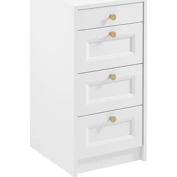 Komoda Komoda REL K4SW | 40 cm | bílá | lamino o síle 18 mm + ozdobné MDF lišty 18 mm