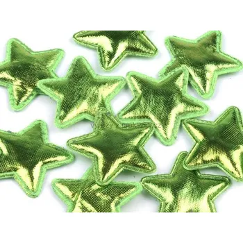 Vánoční dekorace Dekorace, HVĚZDIČKY zelené, 3 cm, 3 ks/bal.