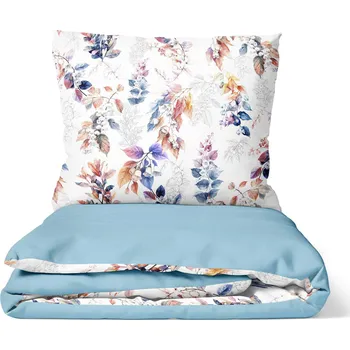 Povlečení DARRÉ Bavlněné povlečení Květinový dotek nebesky modré - duo Velikost: 140 x 220 + 70 x 90