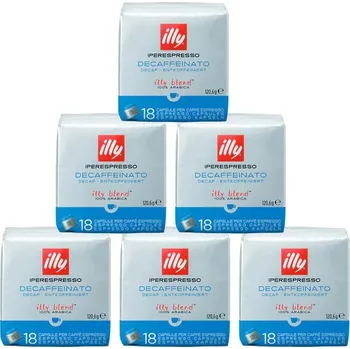 Illy IperEspresso Decaffeinated bezkofeinová káva balení 6x18 kusů