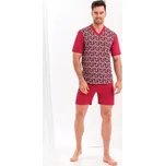 Taro, pánské pyžamo Roman 294/1, krátký rukáv, červená, vel. 4XL