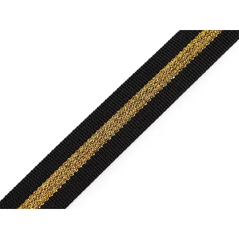 Popruh polypropylenový oboustranný s lurexem šíře 25 mm