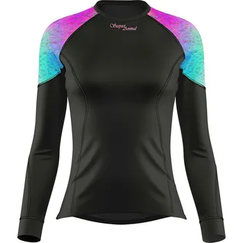 Dámské funkční triko s dlouhým rukávem AQUARELLE LADY černá Bamboo Light New - Růžová / XXL