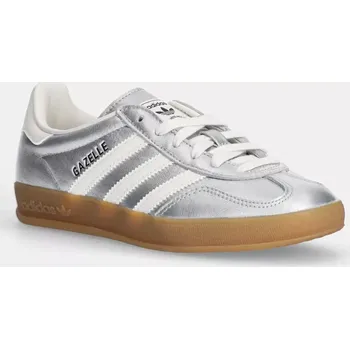 Dámská obuv Kožené tenisky adidas Originals Gazelle Indoor stříbrná barva, JR1206 SLV, EUR 35.5
