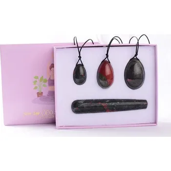 Jadeitové masážní vajíčko pro kegel cvičení | posílení pánevního dna 4 ks - Modrý